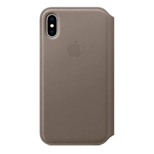 Шкіряний чохол-книжка iLoungeMax Leather Folio Taupe для iPhone X | XS OEM - Фото 2