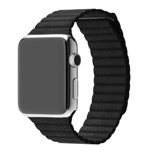 Ремешок Apple Leather Loop Black Large (MJY62 | MQV82) для Apple Watch Ultra 49mm | 45mm | 44mm | 42mm MJY62/MQV82 - Фото 1