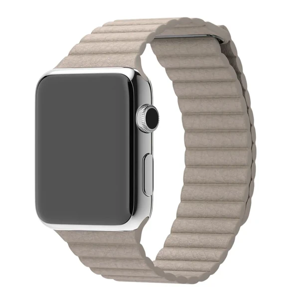 Ремінець Apple Leather Loop Stone Medium (MJ4X2 | MTHC2) для Apple Watch Ultra 49mm | 45mm | 44mm | 42mm у Рівному