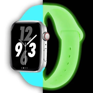 Люмінесцентний силіконовий ремінець iLoungeMax Luminous Strap для Apple Watch Ultra 49mm | 45mm | 44mm | 42mm Blue  - Фото 1