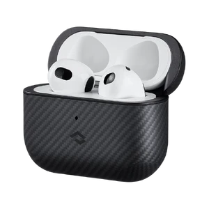 Противоударный чехол Pitaka MagEZ Twill 600D Black/Grey для AirPods 3 - Фото 2