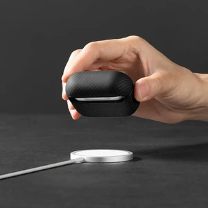 Противоударный чехол Pitaka MagEZ Twill 600D Black/Grey для AirPods 3 - Фото 10
