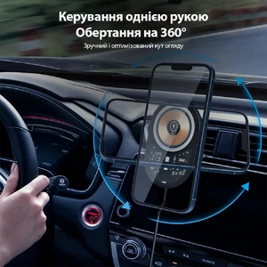 Бездротова автомобільна зарядка MagSafe 15W для iPhone 14/13/12 Pro Max, Pro, Mini, магнітний тримач у машину | iLoungeMax iCar Charger - Фото 7