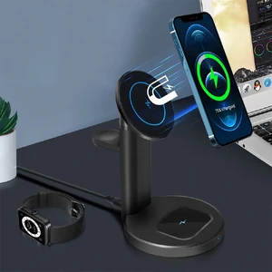 Беспроводная док-станция MagSafe 3 в 1, быстрая магнитная зарядка QC3.0 для iPhone 15/14/13/12, Apple Watch и AirPods, 15Вт | iLoungeMax Wireless Station - Фото 2