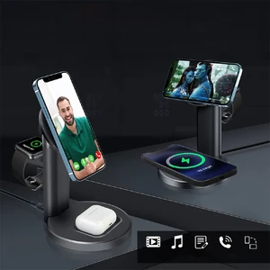 Беспроводная док-станция MagSafe 3 в 1, быстрая магнитная зарядка QC3.0 для iPhone 15/14/13/12, Apple Watch и AirPods, 15Вт | iLoungeMax Wireless Station - Фото 3