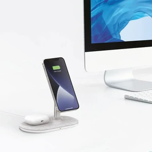 Док-станція MOMAX Q. Mag Dual Magnetic Wireless Charging Stand MagSafe для iPhone | AirPods - Фото 3