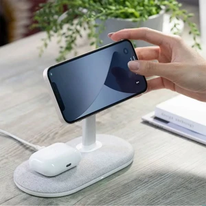 Док-станція MOMAX Q. Mag Dual Magnetic Wireless Charging Stand MagSafe для iPhone | AirPods - Фото 4