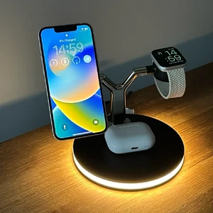 Док-станция MagSafe iLoungeMax Magnetic Wireless Charger 3 in 1 Black для iPhone | Apple Watch | AirPods - Фото 2
