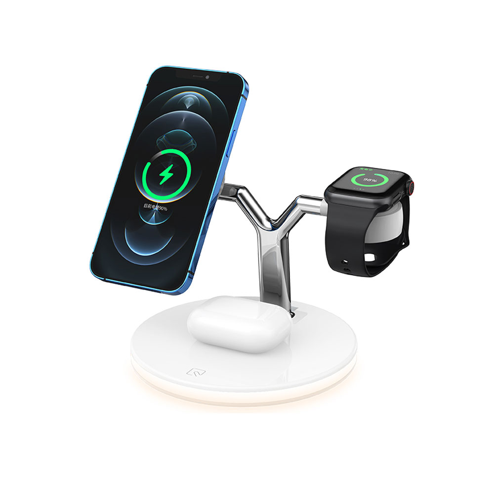 Док-станція MagSafe iLoungeMax Magnetic Wireless Charger 3 in 1 White для iPhone | Apple Watch | AirPods