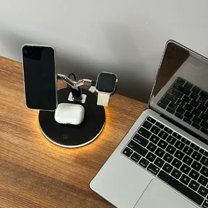Док-станция MagSafe iLoungeMax Magnetic Wireless Charger 3 in 1 Black для iPhone | Apple Watch | AirPods - Фото 5
