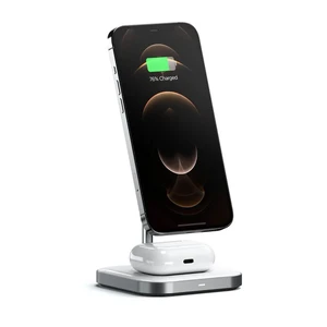 Док-станция MagSafe Satechi Aluminum 2 in 1 Magnetic Wireless Charging Stand для iPhone 12 | AirPods Pro - Фото 5