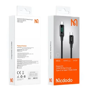 Нейлоновый кабель с дисплеем Mcdodo PD 100W USB-C to USB-C Digital HD (1.2 m) - Фото 2