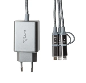 Быстрая GaN зарядка AyraTec Infinity Charger 65W 3xUSB-C + 2 x Lightning + Micro-USB - Фото 2