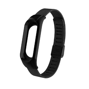 Металевий ремінець міланське плетіння для фітнес-браслета iLoungeMax Xiaomi Mi Band 3 Black - Фото 2