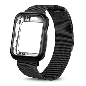 Ремешок + чехол iLoungeMax Milanese Loop Black для Apple Watch 42mm Series 1 | 2 | 3 - Фото 2