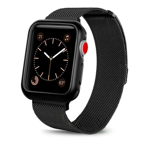Ремешок + чехол iLoungeMax Milanese Loop Black для Apple Watch 42mm Series 1 | 2 | 3  - Фото 1