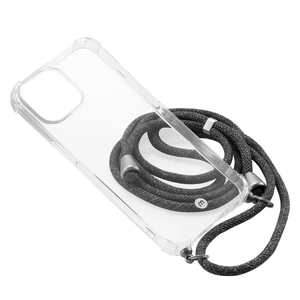 Силиконовый чехол с ремешком Momax CrossBody Transparent для iPhone 13 - Фото 2