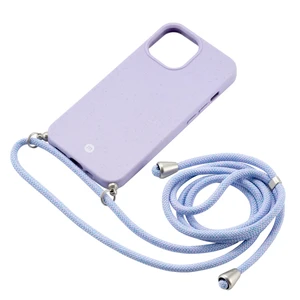 Силіконовий чохол з ремінцем Momax CrossBody Purple для iPhone 13 - Фото 3