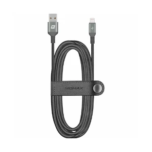 Нейлоновый кабель Momax Elite Link Triple-Braided Black Lightning to USB 2m (MFI) - Фото 2