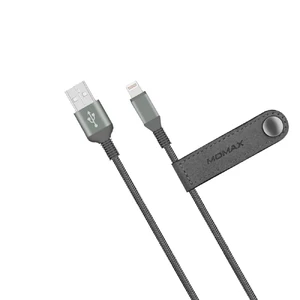 Нейлоновый кабель Momax Elite Link Triple-Braided Black Lightning to USB 1.2m (MFI) - Фото 5