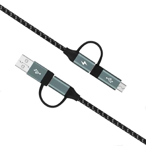 Кабель Momax OneLink DC12 4 in 1 USB | USB Type-C to Micro-USB | USB Type-C Black 1.2m - Фото 2
