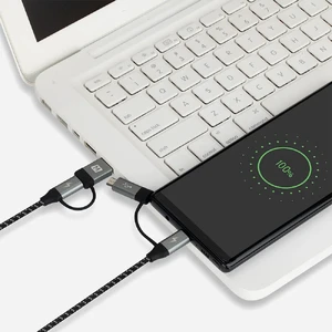 Кабель Momax OneLink DC12 4 in 1 USB | USB Type-C to Micro-USB | USB Type-C Black 1.2m - Фото 5