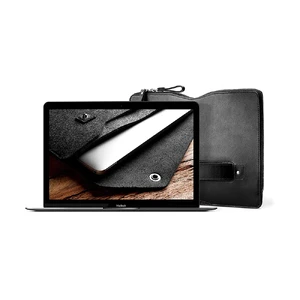 Кожаный чехол-сумка MUJJO Carry-On Folio Sleeve Black для MacBook 12" - Фото 3
