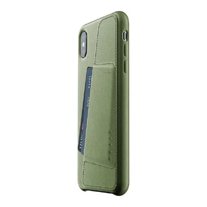 Кожаный чехол с отделением для карт MUJJO Full Leather Wallet Case Olive для iPhone XS Max - Фото 3