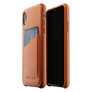 Кожаный чехол с отделением для карт MUJJO Full Leather Wallet Case Tan для iPhone XR - Фото 2