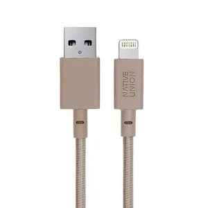 Плетений кабель Native Union Belt Cable Taupe Lightning to USB 1.2m - Фото 2