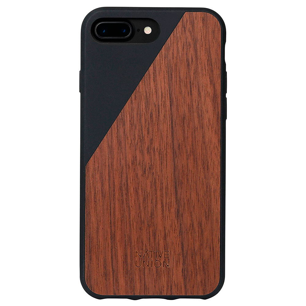Деревянный чехол Native Union CLIC Wooden Black | Walnut для iPhone 7 Plus | 8 Plus