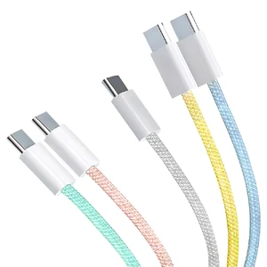 Нейлоновий кабель Type-C to Type-C для швидкої зарядки PD 20W | iLoungeMax Fast Charge Purple (1m) - Фото 2