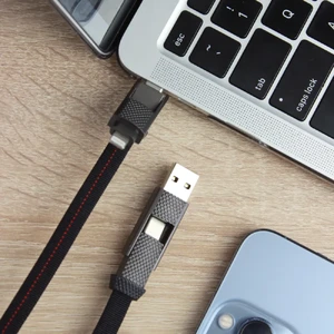 Нейлоновый кабель 4-в-1 USB-C/Lightning 60W для быстрой зарядки 1m | iLoungeMax iCharge - Фото 13