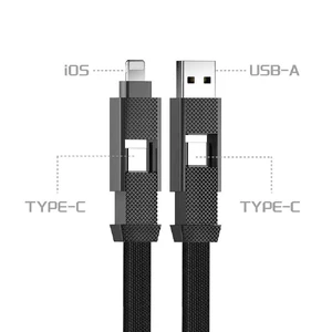 Нейлоновый кабель 4-в-1 USB-C/Lightning 60W для быстрой зарядки 1m | iLoungeMax iCharge - Фото 5