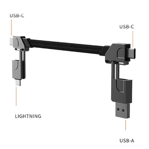 Нейлоновый кабель 6-в-1 для быстрой зарядки iLoungeMax Multi Fast Type-C to Lightning 60W 0.15m - Фото 3
