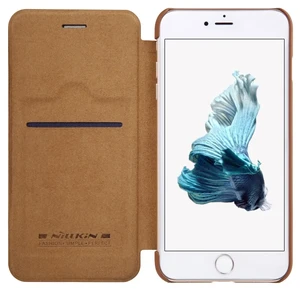 Кожаный чехол-книжка Nillkin Qin Brown для iPhone 7 Plus | 8 Plus - Фото 4