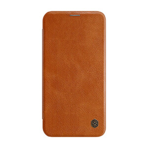 Купить Кожаный чехол-книжка Nillkin Qin Leather Case Brown для iPhone 12 | 12 Pro