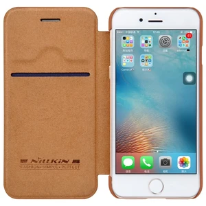 Шкіряний чохол-книжка Nillkin Qin Brown для iPhone SE 3 | SE 2 | 8 | 7 - Фото 7