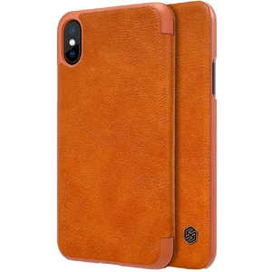 Кожаный чехол-книжка Nillkin Qin Series Brown для iPhone X | XS  - Фото 1