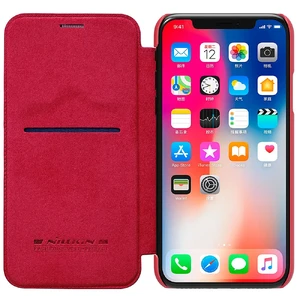 Шкіряний чохол-книжка Nillkin Qin Series Red для iPhone X | XS - Фото 4
