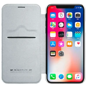 Шкіряний чохол-книжка Nillkin Qin Series White для iPhone X | XS - Фото 4