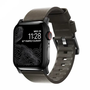 Шкіряний ремінець Nomad Active Strap Black Hardware Brown для Apple Watch 44 | 42mm Series 5 | 4  - Фото 1