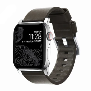 Кожаный ремешок Nomad Active Strap Silver Hardware Brown для Apple Watch 44 | 42mm Series 5 | 4  - Фото 1