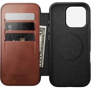 Коричневий шкіряний чохол-фоліо Nomad Modern Leather MagSafe для iPhone 16 Pro - Фото 2
