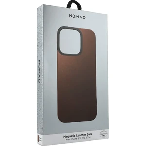 Темно-коричневий шкіряний чохол Nomad Magnetic Leather Back для iPhone 16 Pro - Фото 5