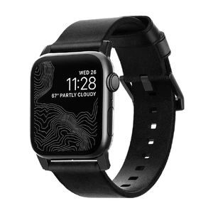 Шкіряний ремінець Nomad Modern Strap Black Hardware Black для Apple Watch Ultra 49mm | 45mm | 44mm | 42mm