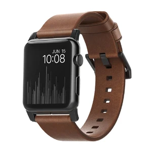 Шкіряний ремінець Nomad Modern Strap Black Hardware Brown для Apple Watch Ultra 49mm | 45mm | 44mm | 42mm NM1A4RBM00 - Фото 1