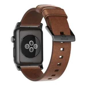 Шкіряний ремінець Nomad Modern Strap Black Hardware Brown для Apple Watch Ultra 49mm | 45mm | 44mm | 42mm - Фото 2