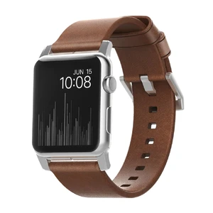 Кожаный ремешок Nomad Modern Strap Rustic Brown | Silver Hardware для Apple Watch Ultra 49mm | 45mm | 44mm | 42mm  - Фото 1