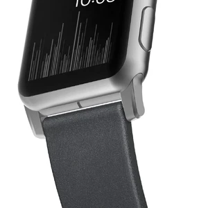 Кожаный ремешок Nomad Modern Strap Slate Gray | Silver Hardware для Apple Watch Ultra 49mm | 45mm | 44mm | 42mm - Фото 3